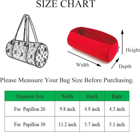 Papillon 30 organizer,Papillon 30 insert,Purse insert organizer.(Red-Papillon 30) in Saudi Arabia