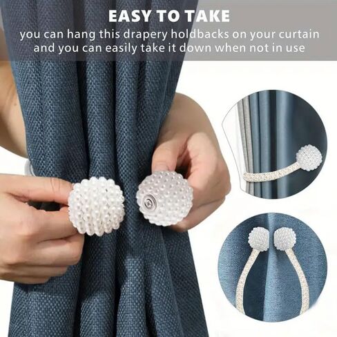 Curtain Tie Backs, 2 Pack Curtain Tie Backs Decorative Window Treatment Holdbacks for Home and Office Decoration in Saudi Arabia