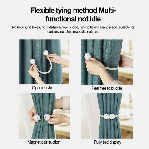 Curtain Tie Backs, 2 Pack Curtain Tie Backs Decorative Window Treatment Holdbacks for Home and Office Decoration in Saudi Arabia