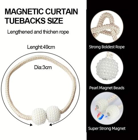 Curtain Tie Backs, 2 Pack Curtain Tie Backs Decorative Window Treatment Holdbacks for Home and Office Decoration in Saudi Arabia