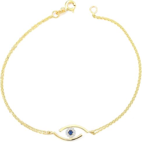 Evil Eye Bracelet, 14K Real Gold Eye Bracelet, Minimalist Gold Evil Eye Bracelet, Dainty Custom Eye Bracelet in Saudi Arabia