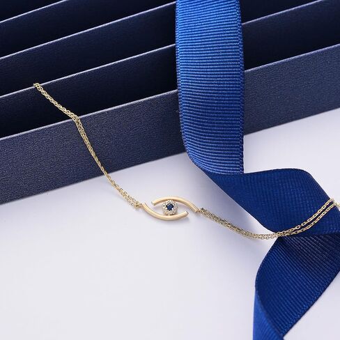 Evil Eye Bracelet, 14K Real Gold Eye Bracelet, Minimalist Gold Evil Eye Bracelet, Dainty Custom Eye Bracelet in Saudi Arabia