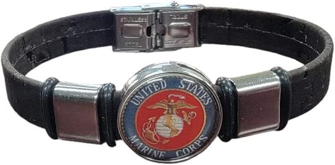 Marine Corps Unisex Brown Cork Bracelet | USA Made | Officially Licensed | Gift Boxed |Sustainable in Saudi Arabia