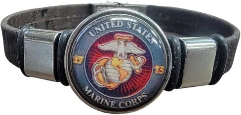 Marine Corps Unisex Brown Cork Bracelet | USA Made | Officially Licensed | Gift Boxed |Sustainable in Saudi Arabia
