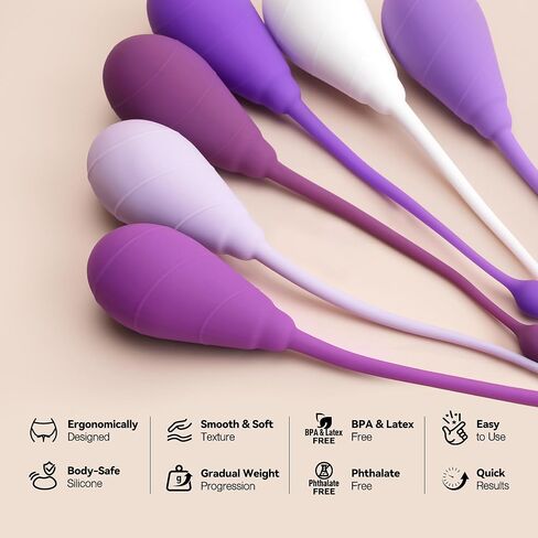 نظام أوزان كيجل للكلاب من تريسي - مجموعة تدريب القوة التقدمية المكونة من 6 كرات سيليكون ممتازة لتمرين قاع الحوض للنساء، تصميم مريح، للمبتدئين والمتقدمين، أولين in Kuwait