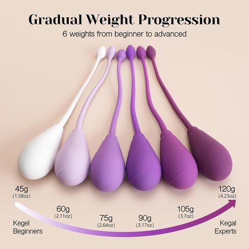 نظام أوزان كيجل للكلاب من تريسي - مجموعة تدريب القوة التقدمية المكونة من 6 كرات سيليكون ممتازة لتمرين قاع الحوض للنساء، تصميم مريح، للمبتدئين والمتقدمين، أولين in Kuwait