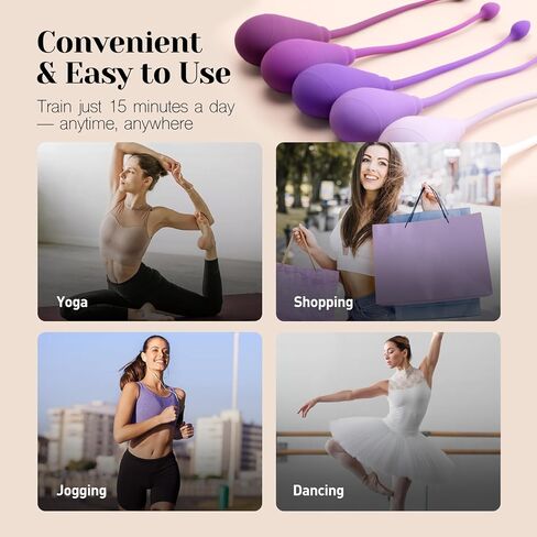 نظام أوزان كيجل للكلاب من تريسي - مجموعة تدريب القوة التقدمية المكونة من 6 كرات سيليكون ممتازة لتمرين قاع الحوض للنساء، تصميم مريح، للمبتدئين والمتقدمين، أولين in Kuwait