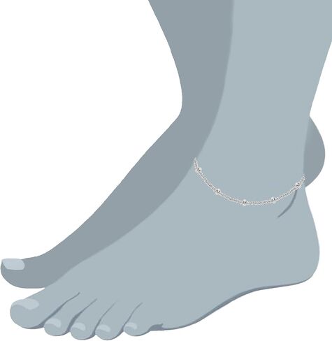 Saturn Style Chain Anklet In Sterling Silver in Saudi Arabia