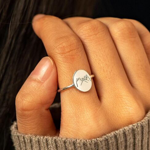 STORYJEWELLERY خاتم الوعد الخنصر لأفضل الأصدقاء، خواتم الصداقة، خاتم الوعد الخنصر من الفضة الإسترليني عيار 925 للأصدقاء، هدايا لأفضل صديق للنساء، أفضل هدايا عيد ميلاد للنساء in Kuwait