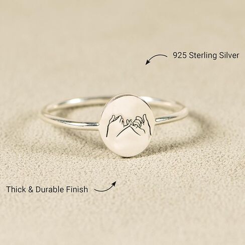 STORYJEWELLERY خاتم الوعد الخنصر لأفضل الأصدقاء، خواتم الصداقة، خاتم الوعد الخنصر من الفضة الإسترليني عيار 925 للأصدقاء، هدايا لأفضل صديق للنساء، أفضل هدايا عيد ميلاد للنساء in Kuwait