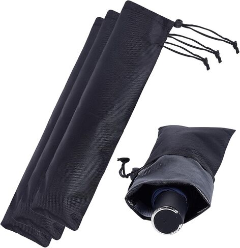 3Pcs 5.1 x 17.7 Inches Waterproof Umbrella Bag, Oxford Cloth Travel Umbrellas Storage Pouches, Black Wet Umbrellas Cases for Storage Carry Travel Home Outdoor in Saudi Arabia