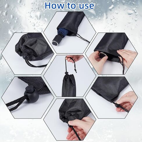 3Pcs 5.1 x 17.7 Inches Waterproof Umbrella Bag, Oxford Cloth Travel Umbrellas Storage Pouches, Black Wet Umbrellas Cases for Storage Carry Travel Home Outdoor in Saudi Arabia