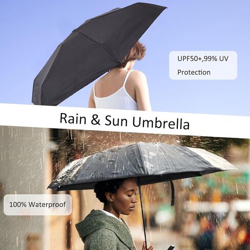 Windproof Mini Travel Folding Umbrella, Sun and Rain Protection for Outdoor and Travel Use, Small Compact Lightweight Design Fits in Pocket or Bag, Men Women in Saudi Arabia