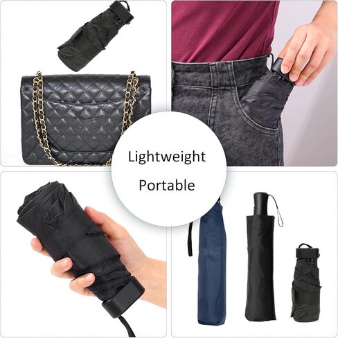 Windproof Mini Travel Folding Umbrella, Sun and Rain Protection for Outdoor and Travel Use, Small Compact Lightweight Design Fits in Pocket or Bag, Men Women in Saudi Arabia