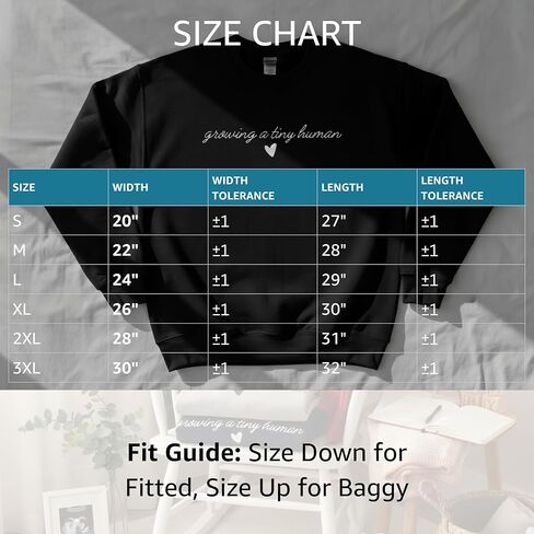Growing a Tiny Human Pregnancy Announcement Sweatshirt, Maternity Sweater Crewneck, Lightweight Cotton Blend, Relaxed Classic in Saudi Arabia
