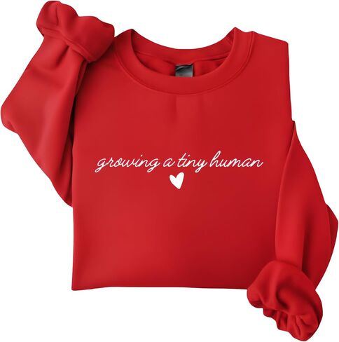 Growing a Tiny Human Pregnancy Announcement Sweatshirt, Maternity Sweater Crewneck, Lightweight Cotton Blend, Relaxed Classic in Saudi Arabia
