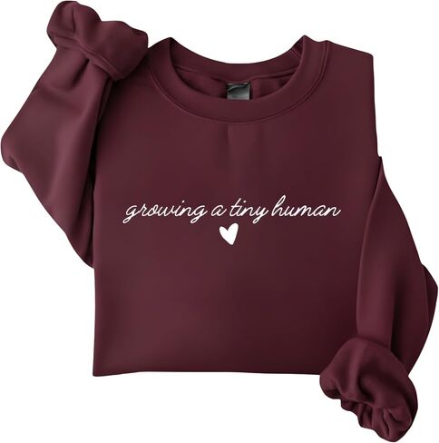 Growing a Tiny Human Pregnancy Announcement Sweatshirt, Maternity Sweater Crewneck, Lightweight Cotton Blend, Relaxed Classic in Saudi Arabia