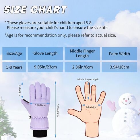 Beurlike Kids Waterproof Winter Gloves Windproof Snow Thermal Fleece Ski Gloves For Little Children Boys Girls 4-8 Years in Saudi Arabia