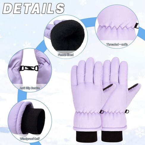 Beurlike Kids Waterproof Winter Gloves Windproof Snow Thermal Fleece Ski Gloves For Little Children Boys Girls 4-8 Years in Saudi Arabia