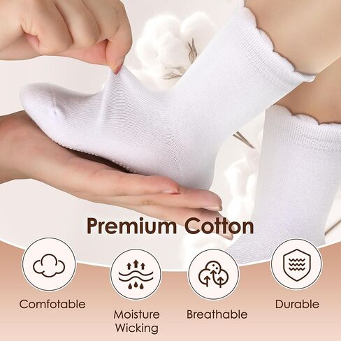 جوارب HONGTEYA للأطفال الصغار ذات قبضة للأطفال البنات مع جوارب غير قابلة للانزلاق للرضع جورب قطني للكاحل مكشكش من عمر 0 ​​إلى 5 سنوات in Kuwait