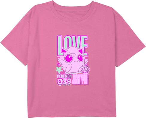 تي شيرت فيفث صن بوكيمون للفتيات 039 Love Jigglypuff Boxy Crop in Kuwait