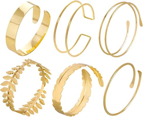 choyaxo 6Pcs Upper Arm Cuff Jewelry Gold Adjustable Cuff Bracelet for Women in Saudi Arabia