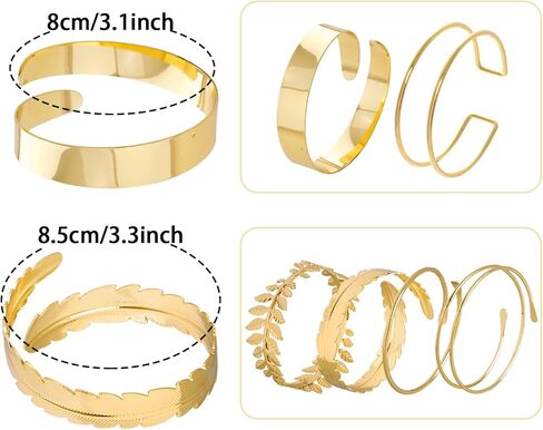 choyaxo 6Pcs Upper Arm Cuff Jewelry Gold Adjustable Cuff Bracelet for Women in Saudi Arabia