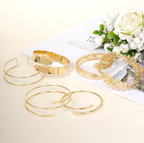 choyaxo 6Pcs Upper Arm Cuff Jewelry Gold Adjustable Cuff Bracelet for Women in Saudi Arabia