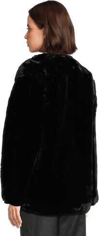 [BLANKNYC] womens Black Cherry Collarless Faux Fur Jacket in Saudi Arabia