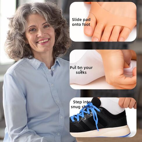 4-Pack Skin Tone Pink Metatarsal Foot Pads for Pain Relief, Soft Gel Reusable Breathable Sleeves, Forefoot Cushions for Women & Men, Shoe Supports in Saudi Arabia