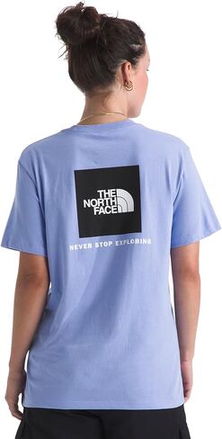 تي شيرت نسائي من The North Face Evolution Box NSE بأكمام قصيرة - تي شيرت برسومات الشعار، نسيج قطني، قميص يومي مناسب للاستخدام اليومي in Saudi Arabia