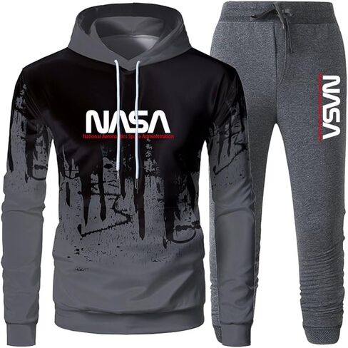 NASA Hoodie, NASA logo Hoodie, Long Sleeve Sweatshirt, Men's,Two piece set of sweaters and pants in Saudi Arabia