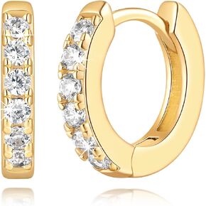 14K Gold Earrings for Women 14K Gold Hoop Earrings for Women Cubic Zirconia Shining Gold Hoops Earring for Womens Hoop Lightweight Hoops Earring for Womens 12/14/16/20/25/30mm in Saudi Arabia