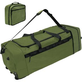 حقيبة من القماش الخشن المتدحرج مع 3 عجلات، 110L-120L قابلة للتوسيع وقابلة للطي، تصميم 28 بوصة مقاوم للماء للحمل على الأمتعة، حقيبة عطلة نهاية الأسبوع خفيفة الوزن للرجال والنساء، التخييم/الشحن/السفر الجوي in Kuwait