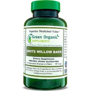 كبسولة المكملات العضوية الخضراء لحاء الصفصاف الأبيض (مفردة) in Kuwait