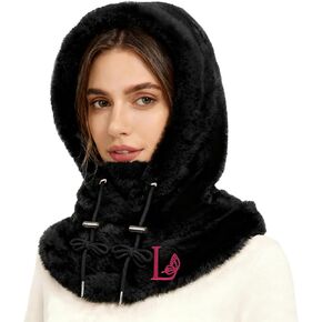 Balaclava Windproof Winter Face Mask with Initials,Thermal Fleece Ski Mask for Men Women,Warm Face Cover Cap Hat Scarf in Kuwait