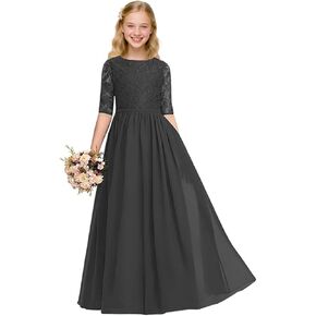 MRHUSH Junior Bridesmaid Dresses for Teen Girls Formal Dresses Chiffon Lace Flower Girl Dress for Wedding Party Gowns A Line in Saudi Arabia