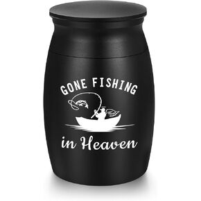 abooxiu الجرار الصغيرة للرماد البشري تذكار 2.76 بوصة الجرار الصغيرة للرماد التذكارية الصغيرة الحرق تذكار جرة جنازة صغيرة دفن ديكور جرة للذكور البالغين الإناث - ذهب الصيد في السماء in Kuwait