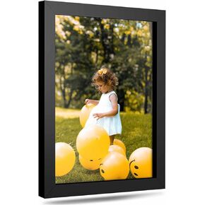 إطارات صور سوداء مقاس 9 × 16 - إطار ملصق من خشب الصنوبر الصلب جاهز للتعليق - إطار صورة من الزجاج المصقول الأمامي من زجاج شبكي شفاف - تتضمن أدوات التعليق - ديكور جدار المنزل - 9 × 16 in Kuwait