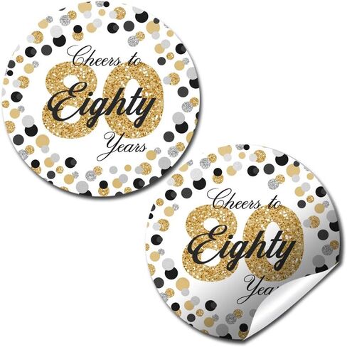 Cheers to 90 Years Party Sticker Labels, 40 2" Party Circle Stickers by AmandaCreation, Great for Party Favors, Envelope Seals & Goodie Bags in Kuwait