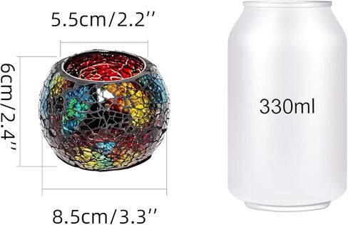 Colorful Mosaic Glass Tea Light Holders,Handmade Romantic Tealight Holders for Make Essential Oil Diffuser,Candle Lamp for Christmas, Wedding, Birthday Table Decor,Valentine's Day Gift in Saudi Arabia