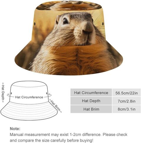 Hand Drawn Groundhog Bucket Hat Unisex Fisherman Hat Outdoor Hiking Hats Sun Protection Hat Travel Beach Hat in Saudi Arabia