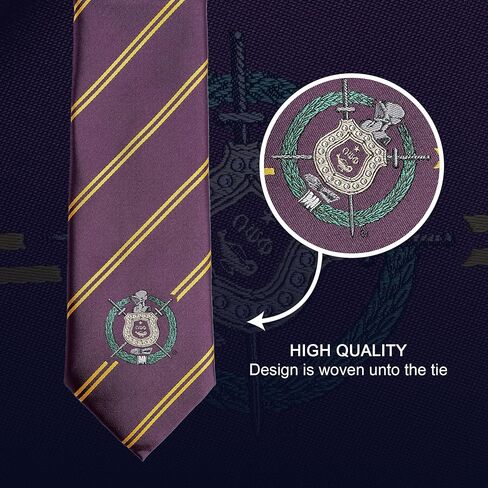 Desert Cactus Omega Psi Phi Neck Tie Omega Ques Fraternity Greek Formal Occasion 100% Polyester Necktie with Logo, Officially Licensed (Style B) in Saudi Arabia