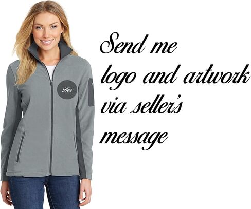 INK STITCH Women L233 Custom Fleece Text Embroidery Jackets - Multicolors (Grey, 2XL) in Saudi Arabia