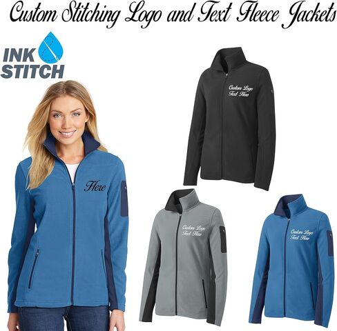 INK STITCH Women L233 Custom Fleece Text Embroidery Jackets - Multicolors (Grey, 2XL) in Saudi Arabia