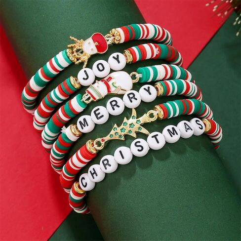 أساور عيد الميلاد للنساء عيد الميلاد عطلة سوار الفرح هولي المراهقين هدايا عيد ميلاد سعيد مطرز أساور تمتد in Kuwait
