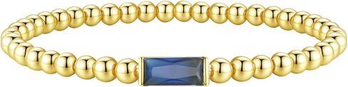 FUNEIA Birthstone Gold Beaded Bracelets for Women Non Tarnish Trendy Dainty 14K Gold Plated Cute Stackable Bead Stretch Friendship Bracelet Stack for Best Friend Couples Birthday Gifts Jewelry in Kuwait
