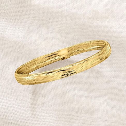 Ross-Simons Italian 14kt Yellow Gold Mesh Stretch Bracelet in Saudi Arabia