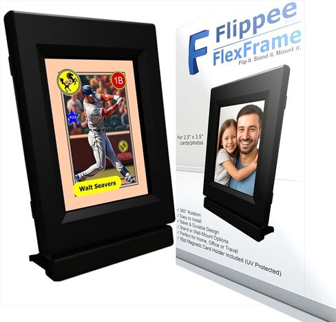 بطاقة FlexFrame/شاشة عرض الصور مع خاصية التقليب 360 درجة - وضع حامل المكتب والتركيب على الحائط، حامل مغناطيسي 35pt لبطاقات التداول/الصور in Saudi Arabia