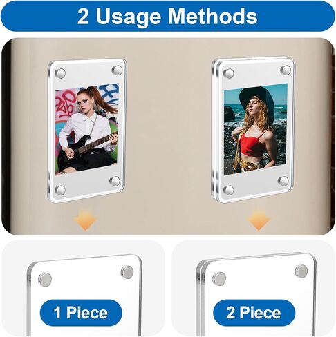 27 حزمة من إطارات الصور المغناطيسية من الأكريليك للثلاجة، إطارات مغناطيسية بولارويد شفافة - إطار صور للثلاجة الصغيرة مزدوج الجوانب لصور Fujifilm Instax Mini (2.36 × 3.54 بوصة) in Kuwait
